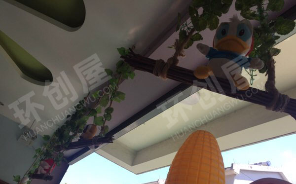 幼儿园自制春天绿色卡通吊挂饰图片