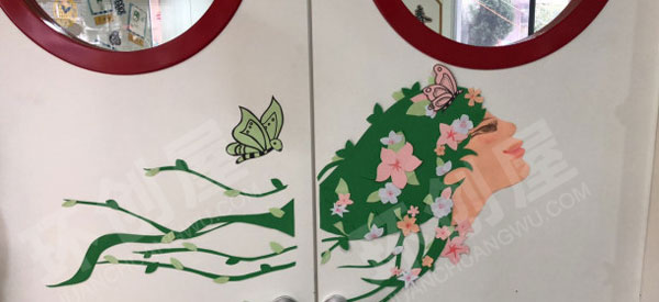 幼儿园春姑娘十里桃林好看教室门环创图片