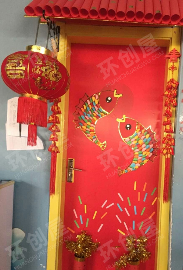 幼儿园新年中国古风装饰门环创图片