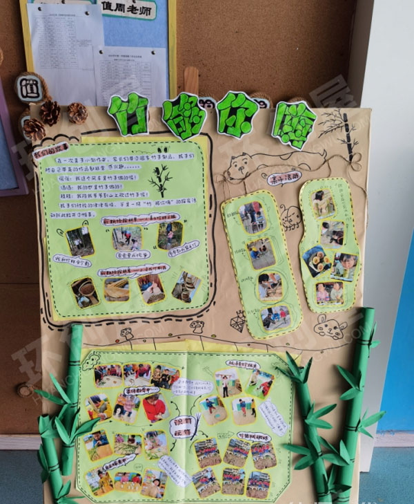 幼儿园走廊各种水果蔬菜展板海报图片