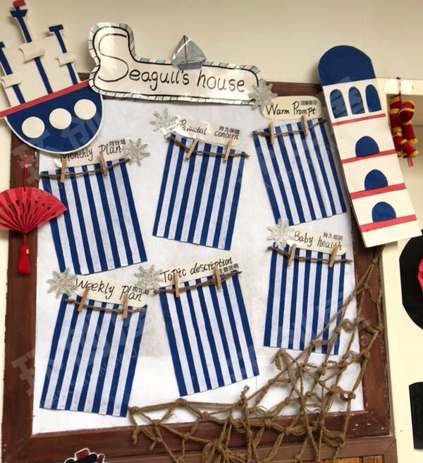 幼儿园海洋风格爱的海洋家园联系栏环创图片