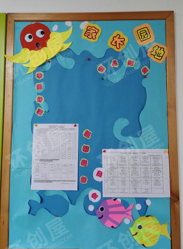 幼儿园卡通可爱家园共育环创图片