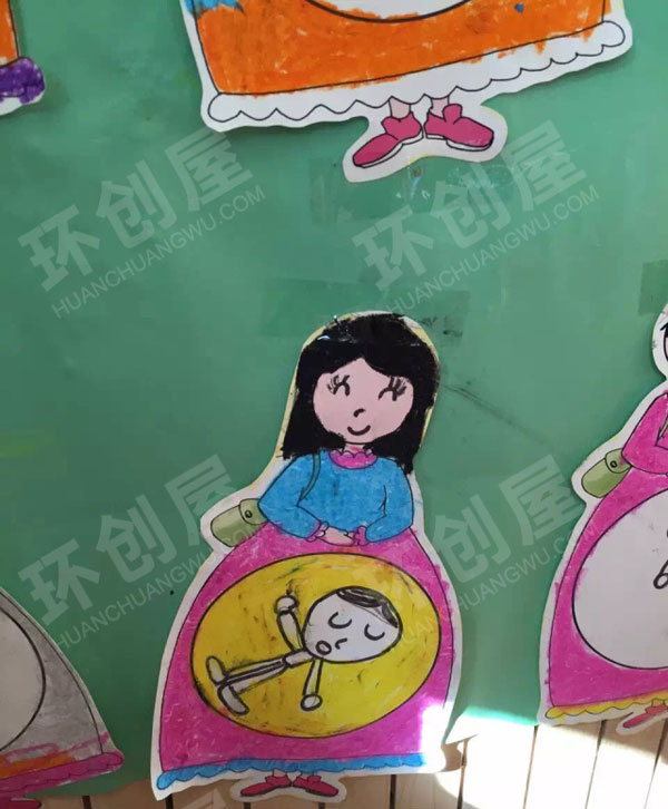 幼儿园绘画作品展示墙面图片