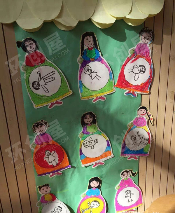 幼儿园绘画作品展示墙面图片