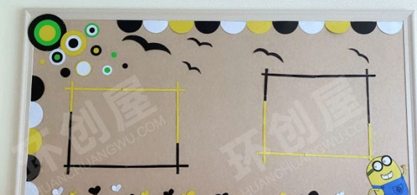 幼儿园小黄人系列环创作品展示图片