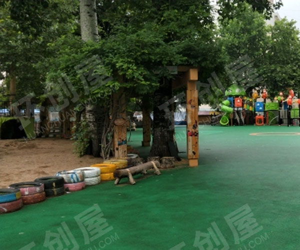 幼儿园轮胎创意绘画摆放户外环创图片