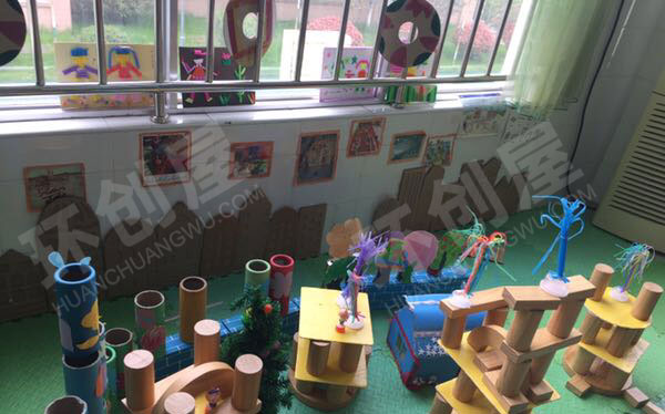 幼儿园建构区吸管建筑图片