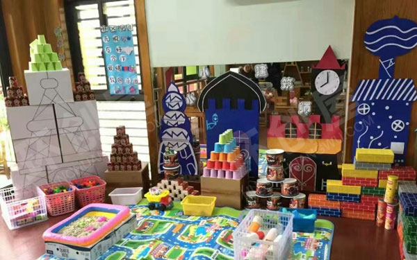 幼儿园建构区各种材料搭建图片