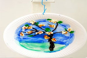 幼儿园美工区纸盘爆米花水彩创意画图片5张