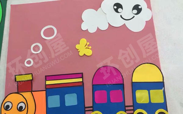 幼儿园美工区手工创意卡纸粘贴立体画图片
