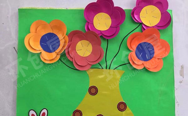 幼儿园美工区手工创意卡纸粘贴立体画图片