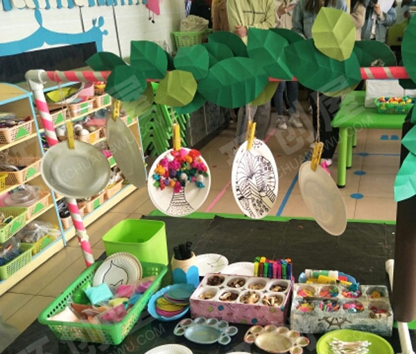 幼儿园美工区纸盘粘贴立体创意作品图片