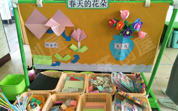 幼儿园美工区春天的花创意卡纸手工图片