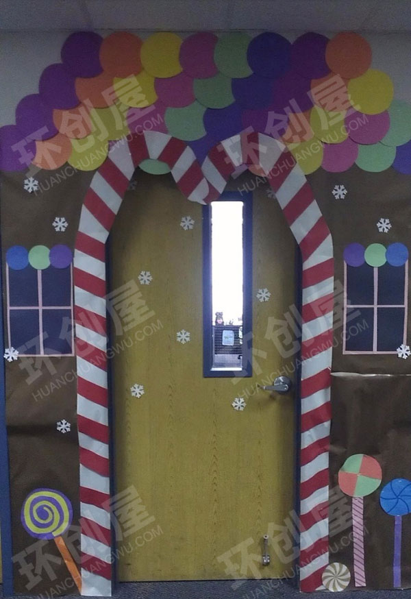 幼儿园角色游戏糖果店废物利用纸箱环创图片