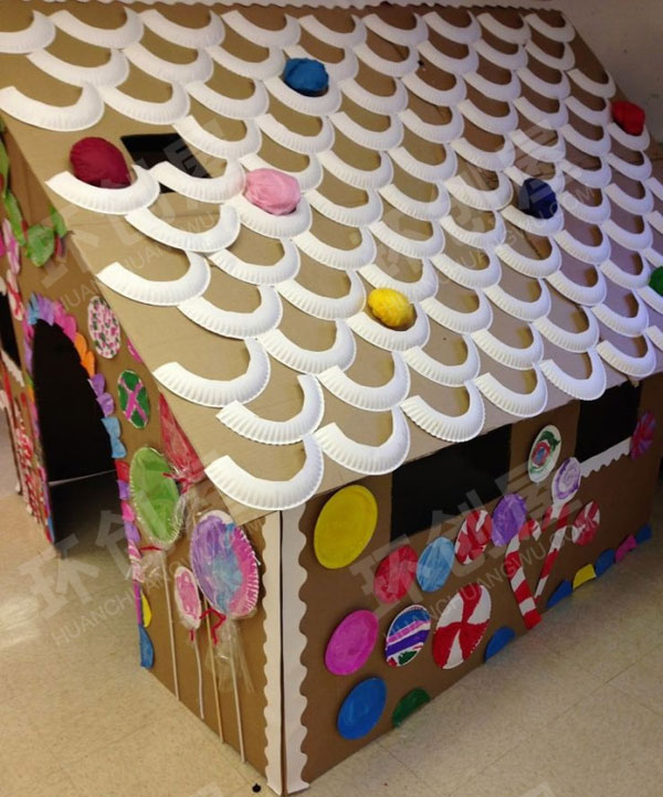 幼儿园角色游戏糖果店废物利用纸箱环创图片