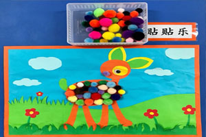 幼儿园益智区毛球贴贴乐环创图片
