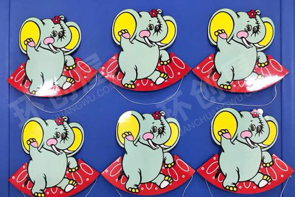 幼儿园益智区动物大象配对环创图片