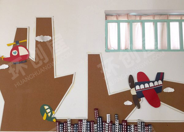 幼儿园飞机主题墙面布置环创图片