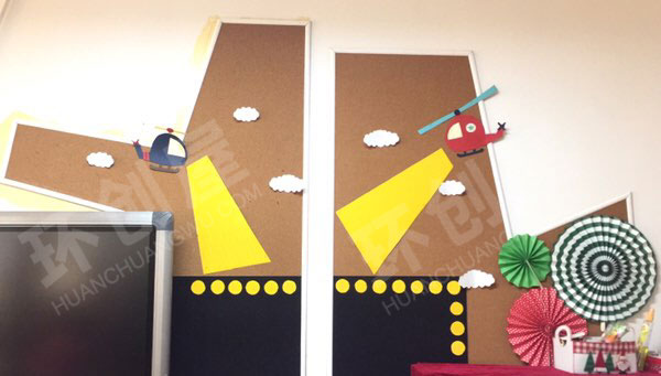幼儿园飞机主题墙面布置环创图片