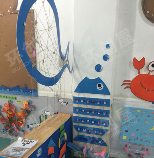 幼儿园海底小纵队墙面布置环创图片