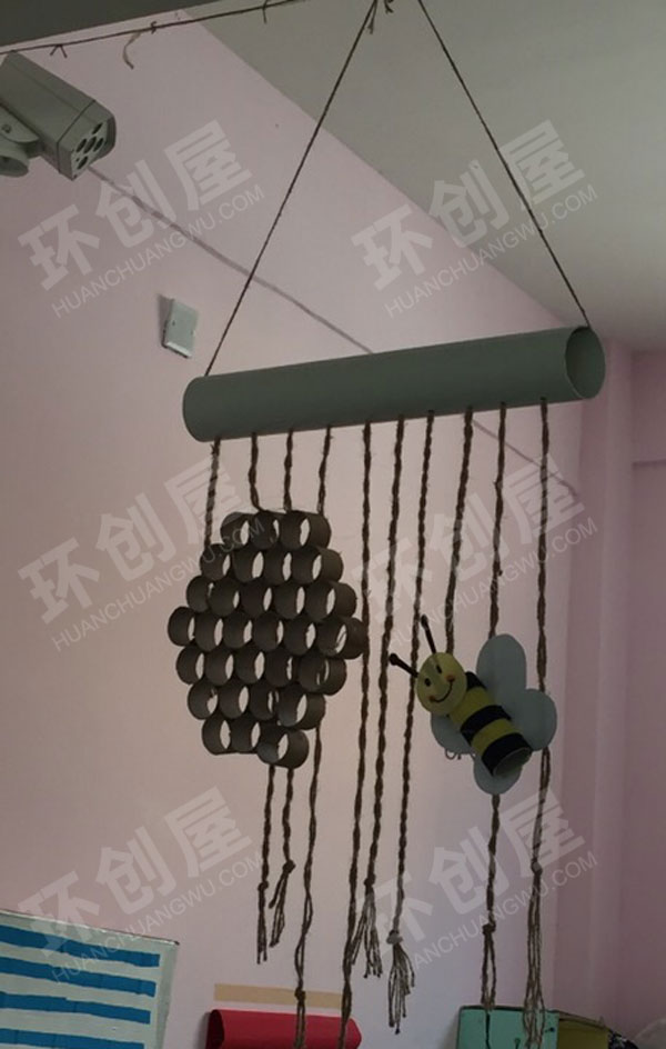 幼儿园森系吊饰田园风树枝木片图片