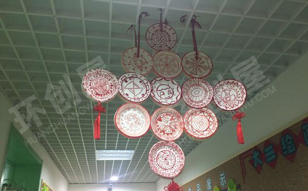 幼儿园中国元素为主纸盘吊饰图片