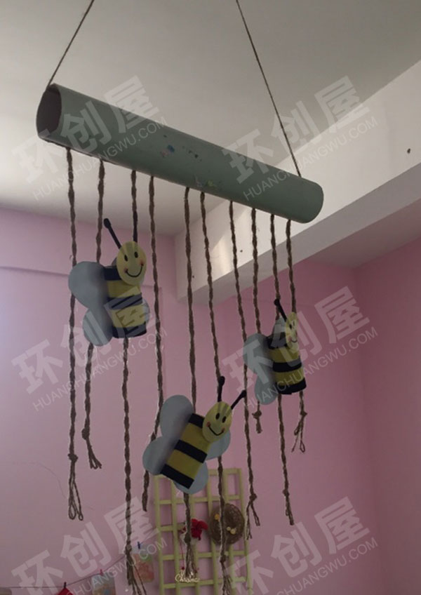 幼儿园森系吊饰田园风树枝木片图片