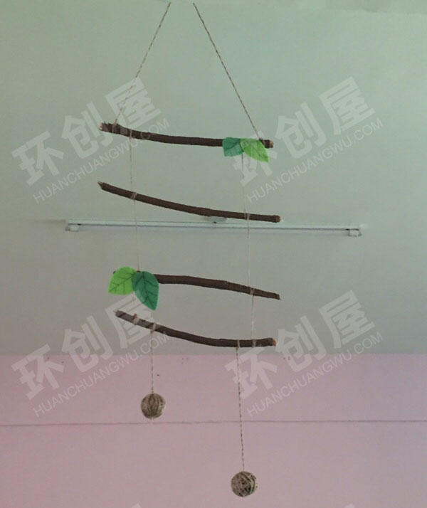 幼儿园森系吊饰田园风树枝木片图片