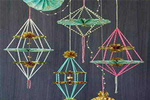 幼儿园手工自制吸管吊饰吊饰图片5张