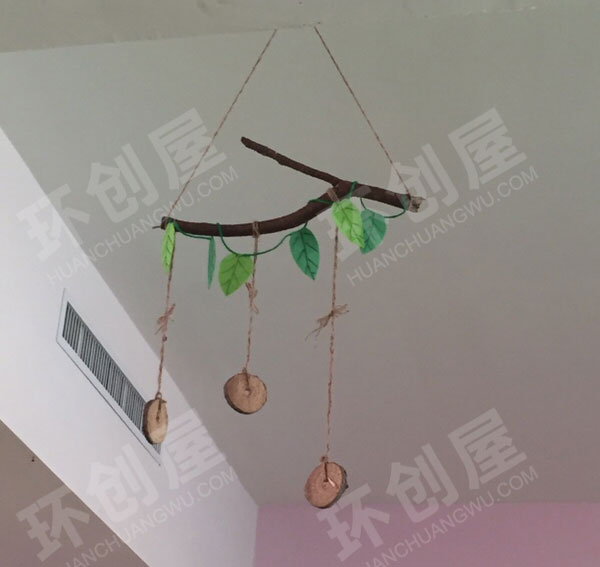 幼儿园森系吊饰田园风树枝木片图片