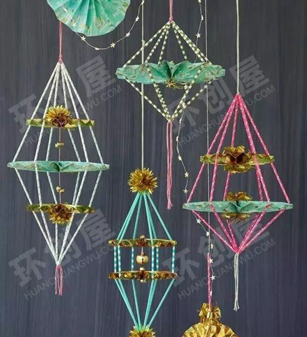 幼儿园手工自制吸管吊饰吊饰图片