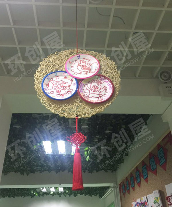 幼儿园中国元素为主纸盘吊饰图片