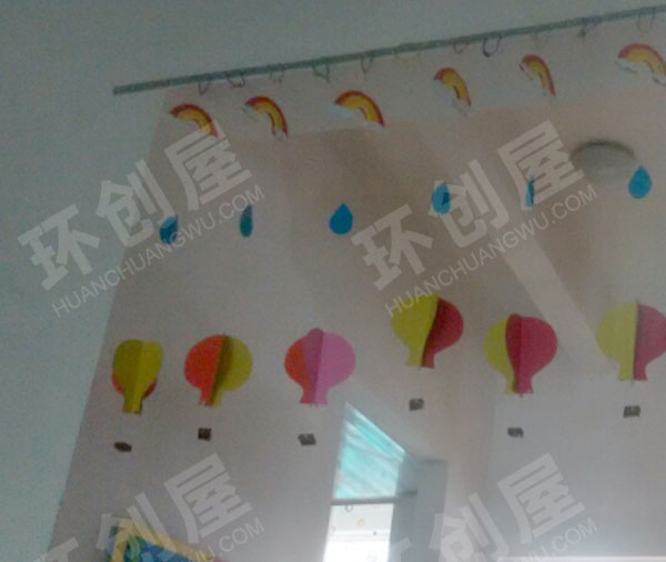 幼儿园海绵纸彩虹和水滴挂饰图片