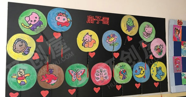 幼儿园美术扇子画挂饰图片