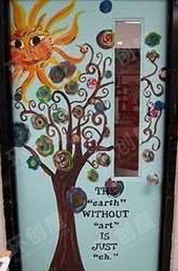 幼儿园教室门创意美术涂鸦环创图片