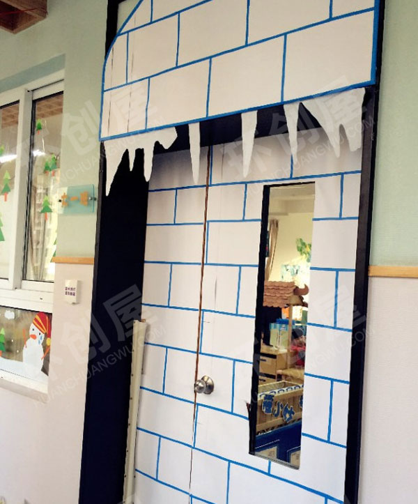 幼儿园新年圣诞雪宝宝门装饰环创图片