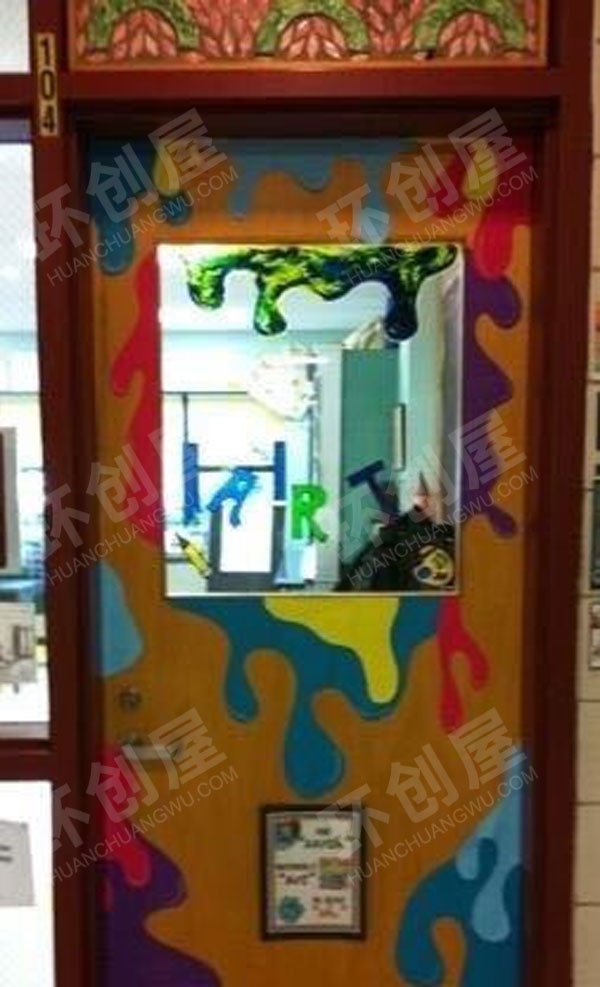 幼儿园教室门创意美术涂鸦环创图片