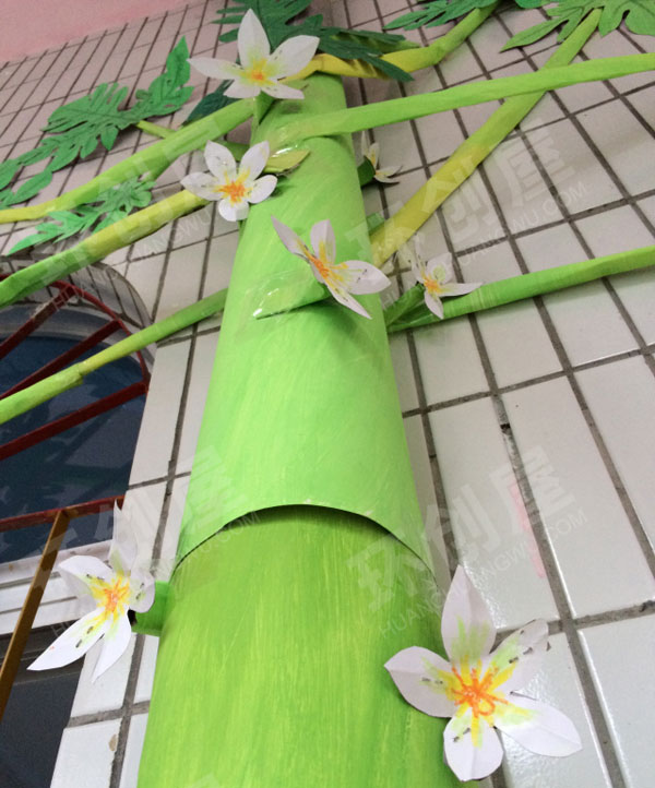 幼儿园水管热带植物园之木瓜树走廊环创图片