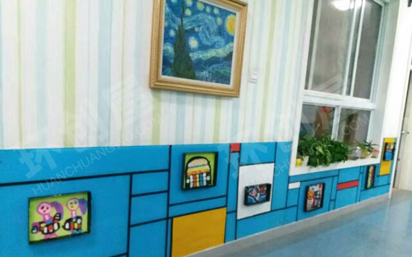 幼儿园走廊墙面格子风格装饰画环创图片