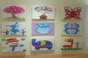 幼儿园废物利用扣子联盟走廊墙面环创图片9张