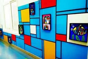 幼儿园走廊墙面格子风格装饰画环创图片5张