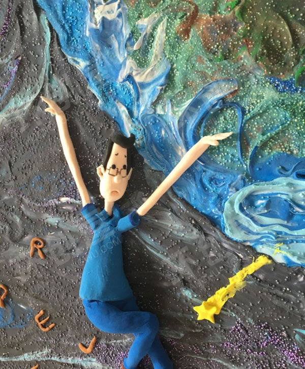 幼儿园大头儿子小头爸爸超轻粘土装饰画走廊环创图片