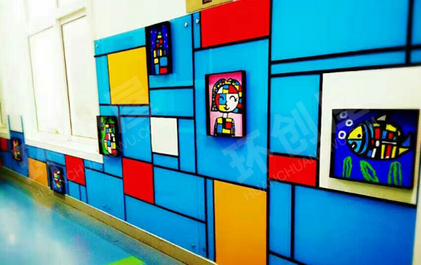 幼儿园走廊墙面格子风格装饰画环创图片