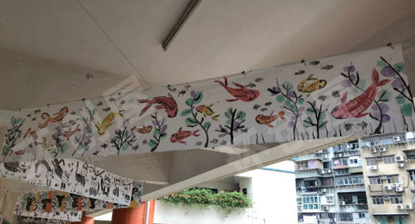 幼儿园水彩国画各种动物走廊吊饰环创图片