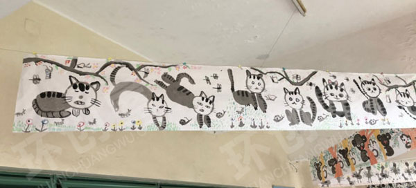 幼儿园水彩国画各种动物走廊吊饰环创图片
