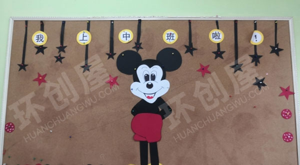 幼儿园米奇卡通风家园联系栏环创图片