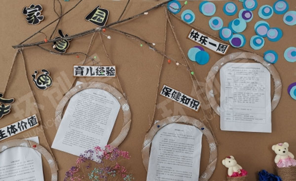 幼儿园田原原木风家园联系栏环创图片