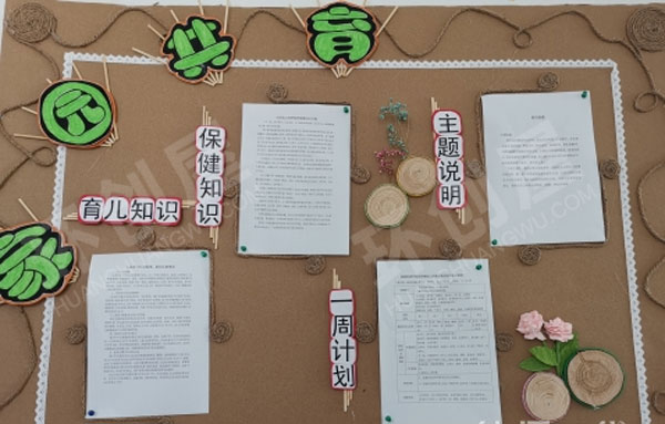 幼儿园田原原木风家园联系栏环创图片