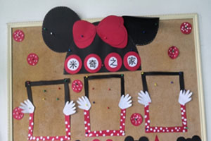 幼儿园米奇卡通风家园联系栏环创图片2张