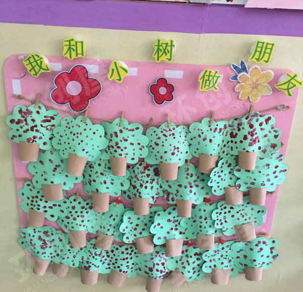 幼儿园我和小树做朋友作品展示图片